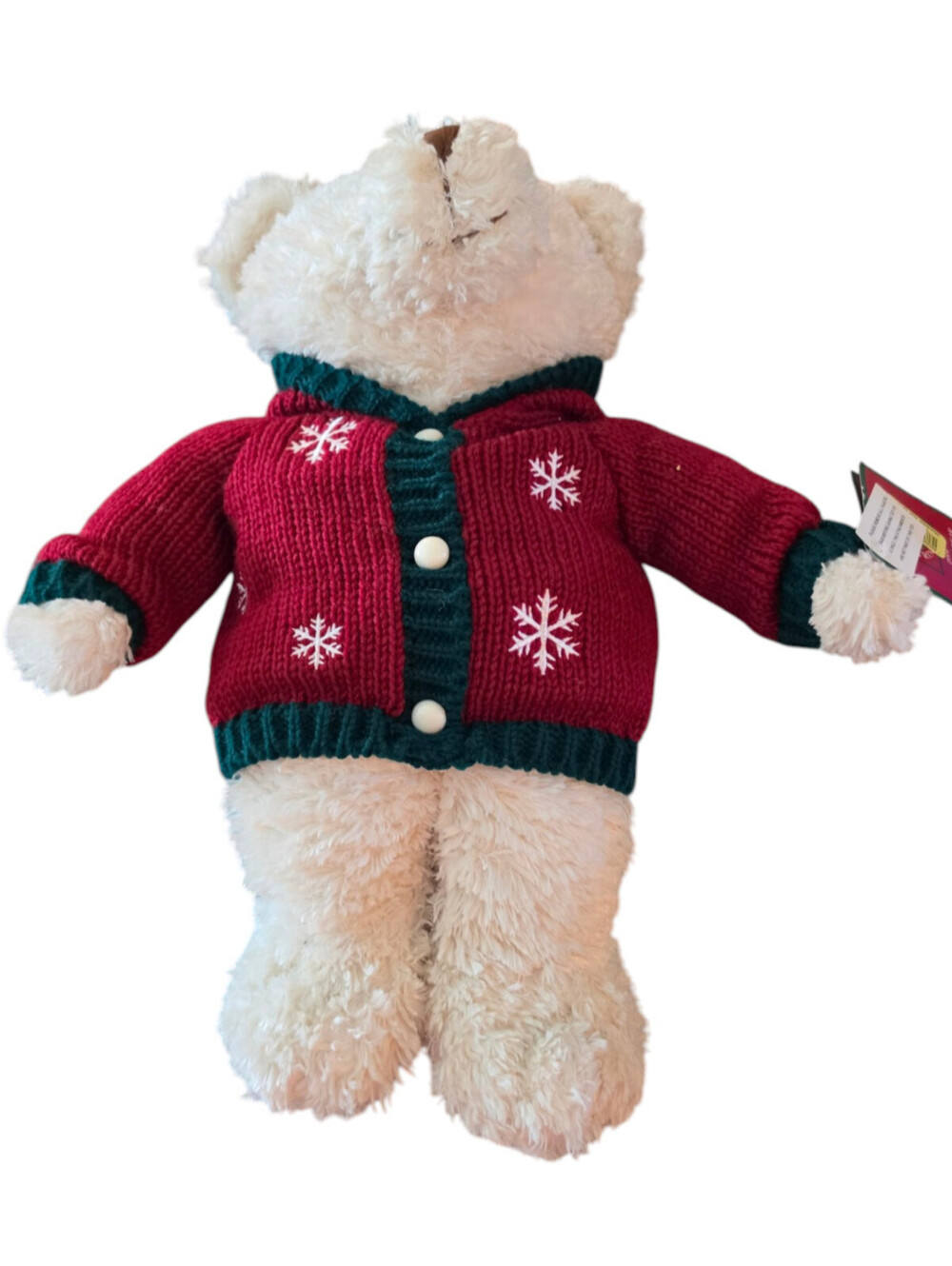 Vintage 2004 Dillards Trimmings Christmas Plush Stuffed Animal Bear White